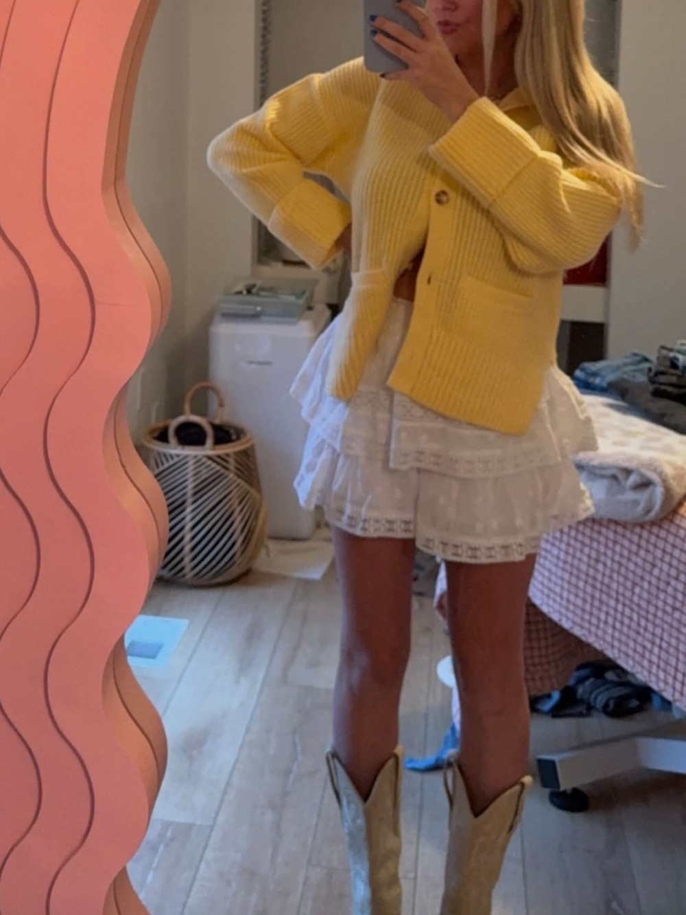 Abercrombie Yellow Ribbed Collared Cardigan - Picture 3 of 4